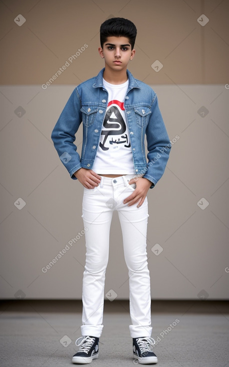 Arab teenager male with  white hair