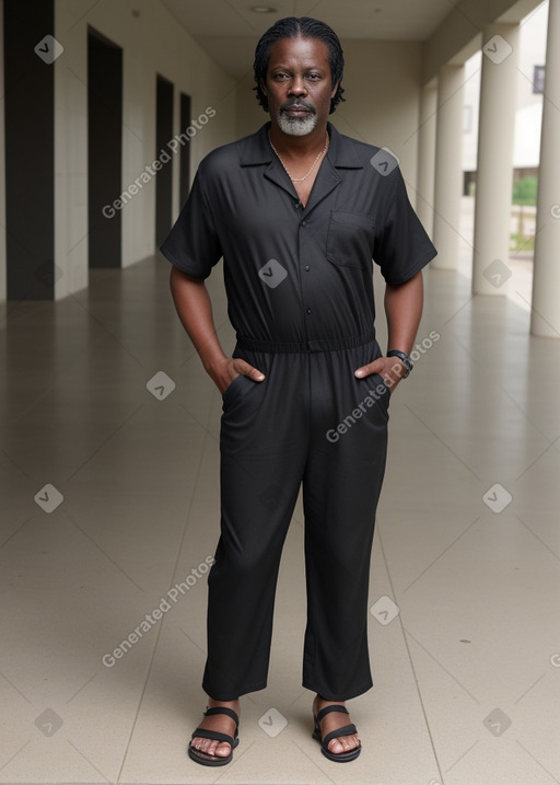 African american middle-aged male with  black hair