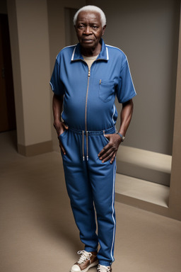 Togolese elderly male with  brown hair