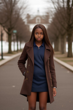 Teenager female with  brown hair