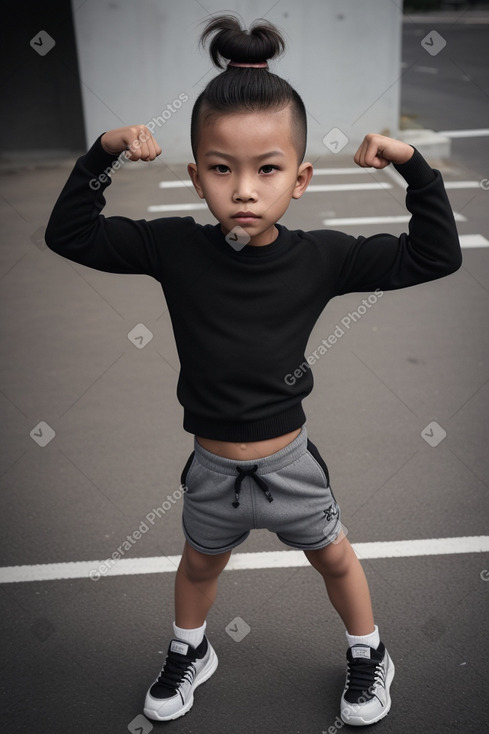 Indonesian child boy with  gray hair