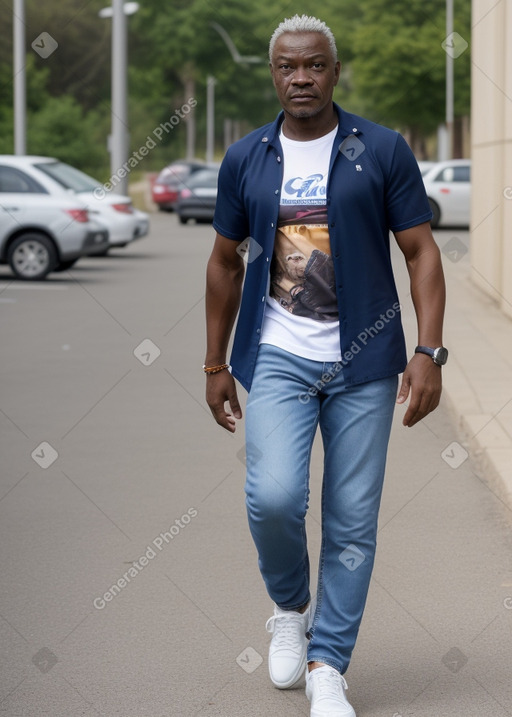 Togolese middle-aged male with  blonde hair