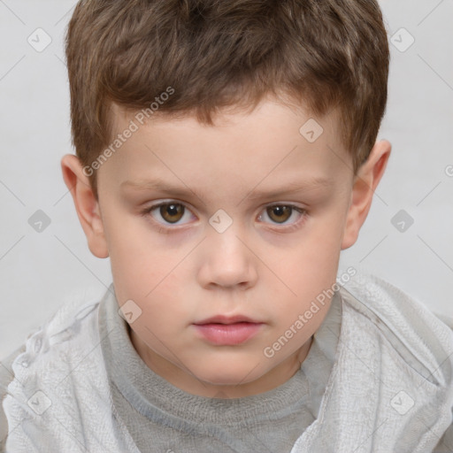 Neutral white child male with short  brown hair and brown eyes