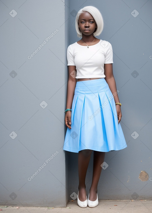 Togolese teenager girl with  white hair