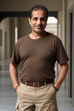 Arab middle-aged male with  brown hair