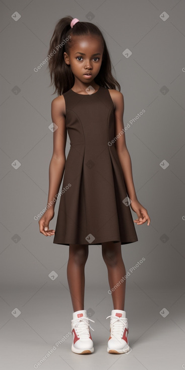 Kenyan child girl with  brown hair