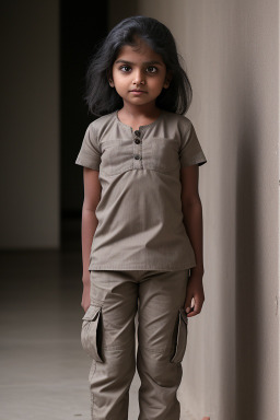 Indian child female with  gray hair