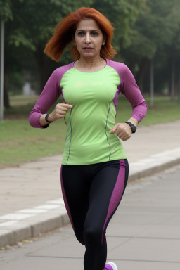 Pakistani middle-aged female with  ginger hair