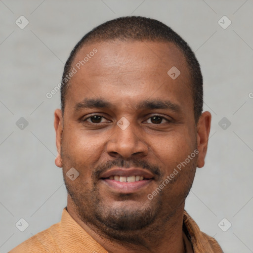Neutral latino young-adult male with short  brown hair and brown eyes
