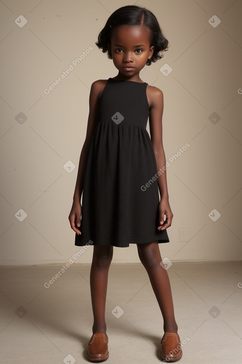 African child girl with  black hair