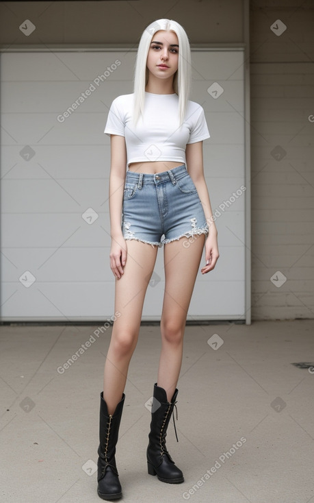 Lebanese teenager girl with  white hair