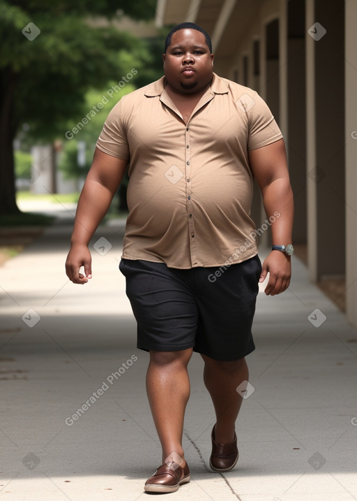 African american adult male with  brown hair