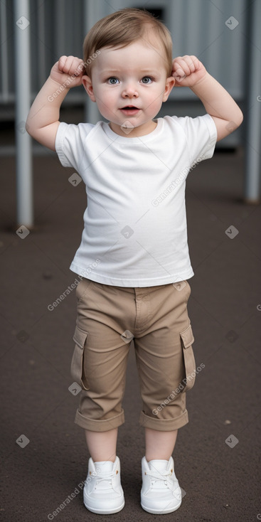 Icelandic infant boy with  brown hair