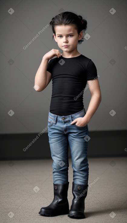 Norwegian child boy with  black hair