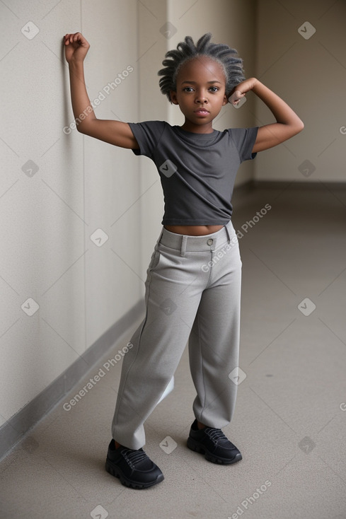 African american child female with  gray hair