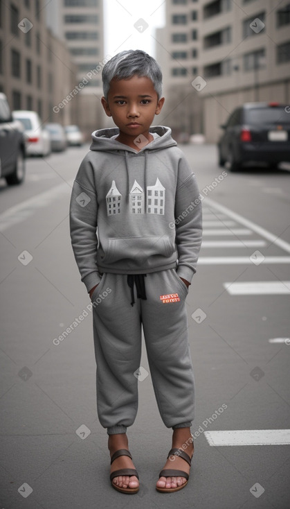 Child boy with  gray hair