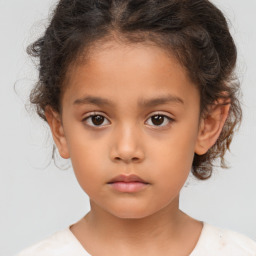 Neutral white child female with short  brown hair and brown eyes