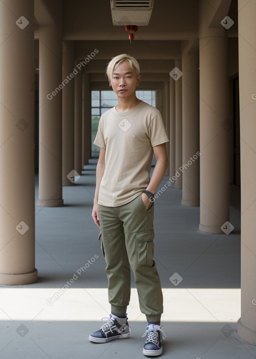 Chinese adult male with  blonde hair