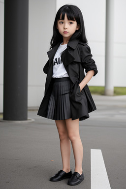 Japanese child girl with  black hair