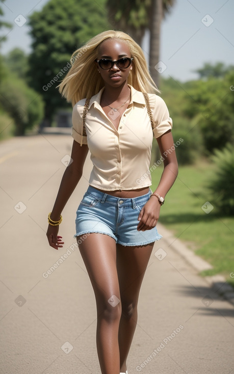 African young adult female with  blonde hair