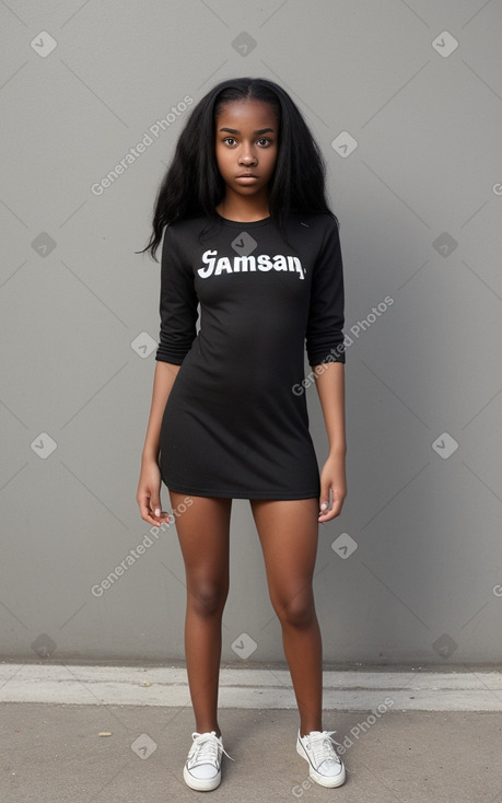 Jamaican teenager girl with  black hair