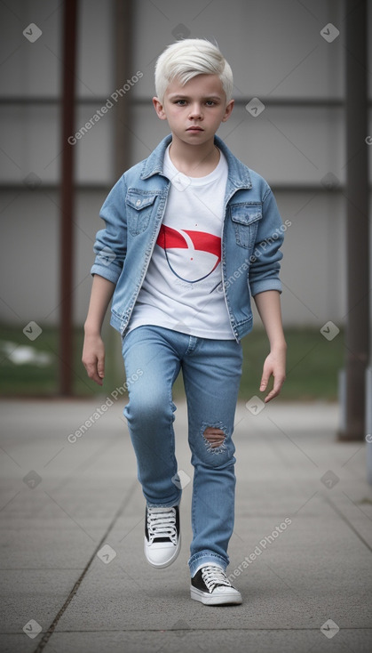 Belarusian child boy with  white hair