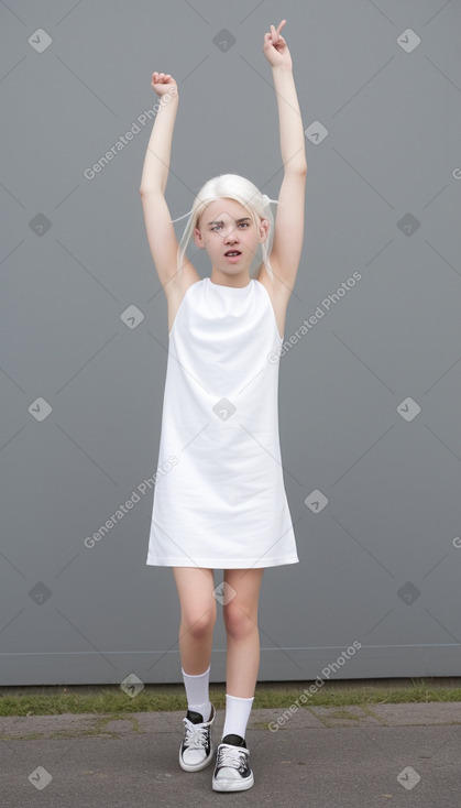 Dutch teenager girl with  white hair