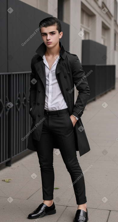 Albanian teenager boy with  black hair