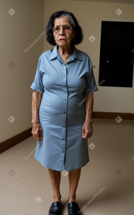 Puerto rican elderly female with  black hair