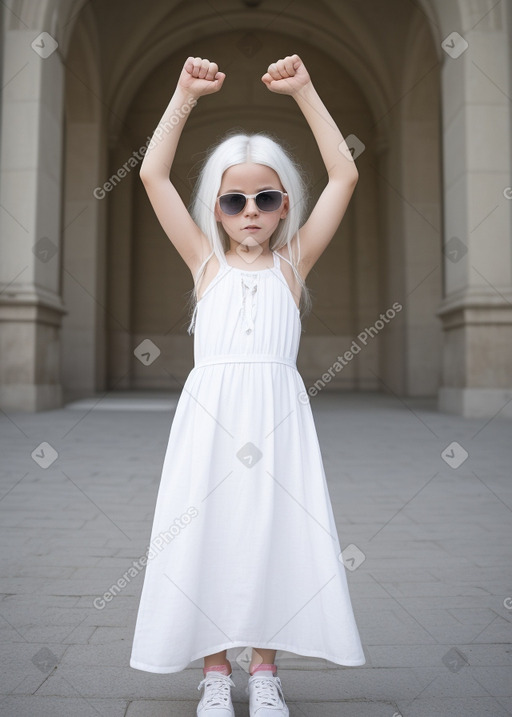 Hungarian child girl with  white hair