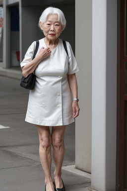 Korean elderly female with  white hair