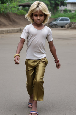 Sri lankan child boy with  blonde hair