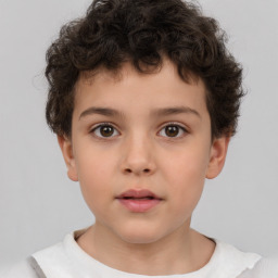 Neutral white child male with short  brown hair and brown eyes