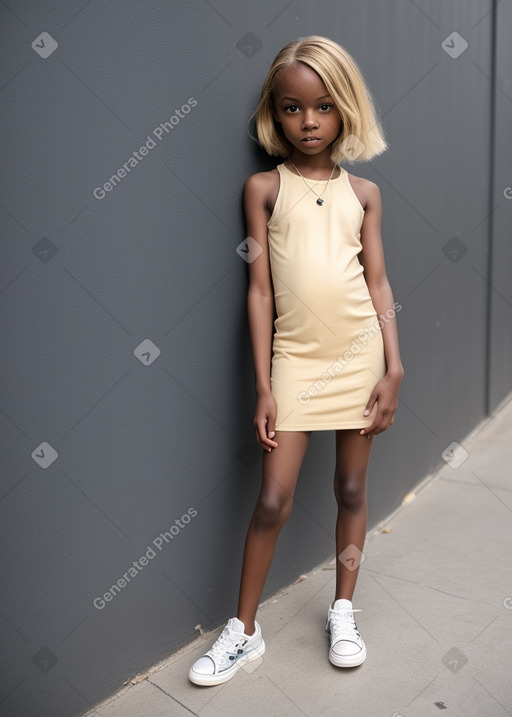 African child female with  blonde hair