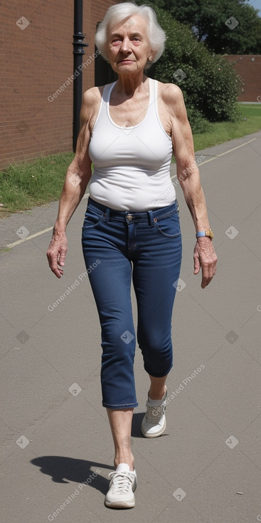 British elderly female with  brown hair