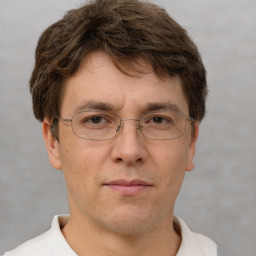 Neutral white adult male with short  brown hair and brown eyes