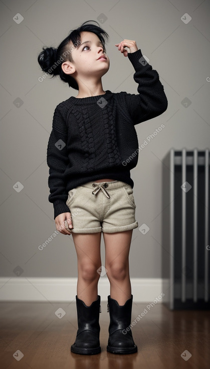 British child boy with  black hair