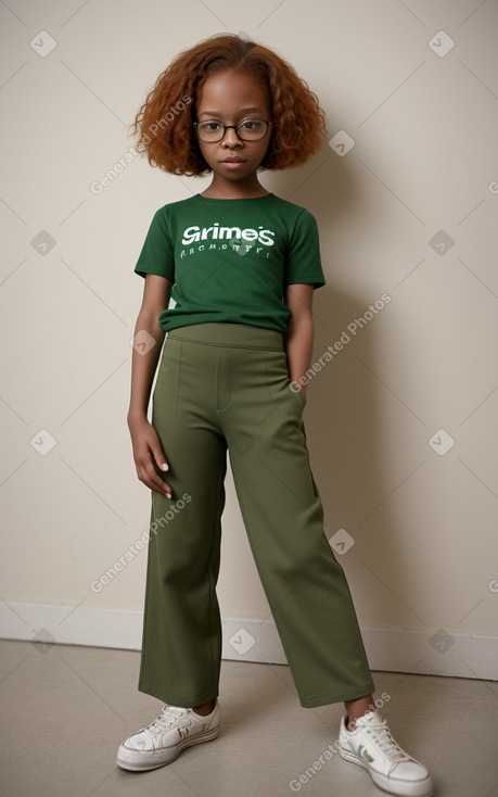 African american child girl with  ginger hair