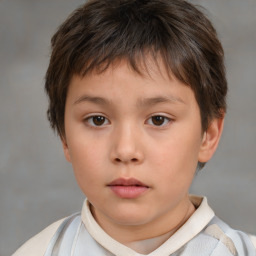 Neutral white child male with short  brown hair and brown eyes