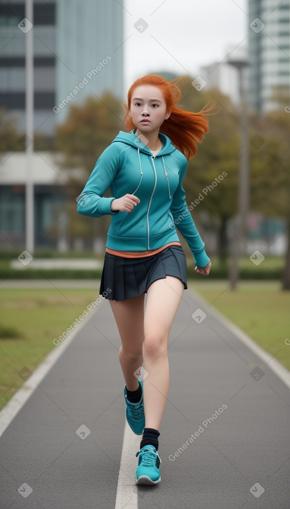 Malaysian young adult female with  ginger hair