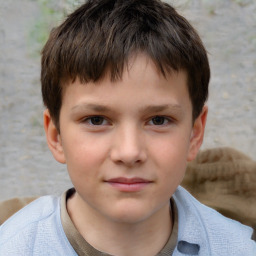 Neutral white child male with short  brown hair and brown eyes