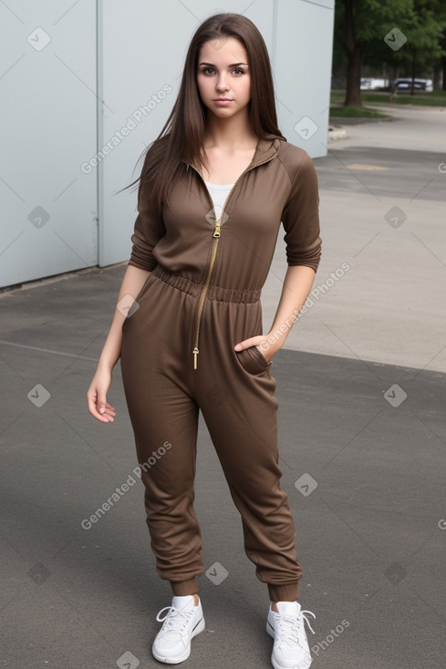 Greek young adult female with  brown hair