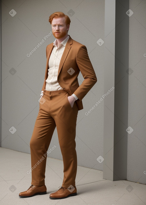 Caucasian adult male with  ginger hair