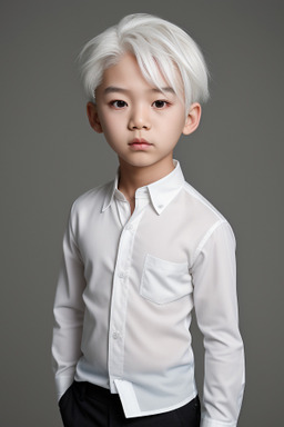 Korean child male with  white hair