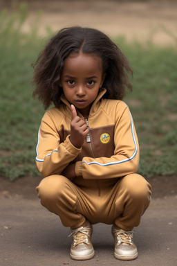 Ethiopian child girl with  brown hair