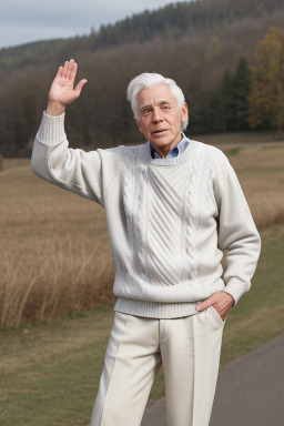 Canadian elderly male with  white hair