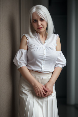 Belarusian adult female with  white hair