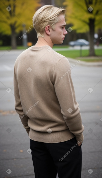 Canadian young adult male with  blonde hair