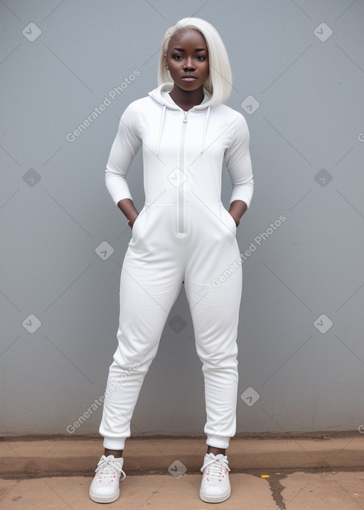 Ugandan young adult female with  white hair