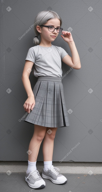 Swiss child girl with  gray hair